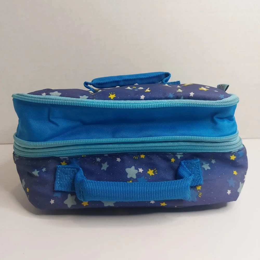 Tasty Glow in the Dark Double Decker Insulated Lunch Box Blue Stars New